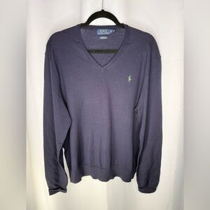 Polo Ralph Lauren Men's V-Neck Merino Wool Sweater. Size xl